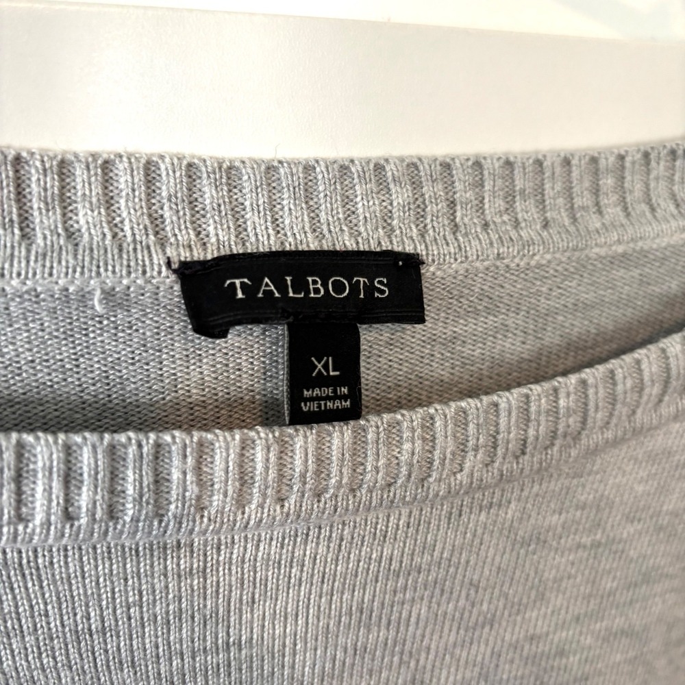 Talbots Women's Grey‎ Multicolored Stripe Boat Neck Sweater in Size XL - Picture 11 of 12